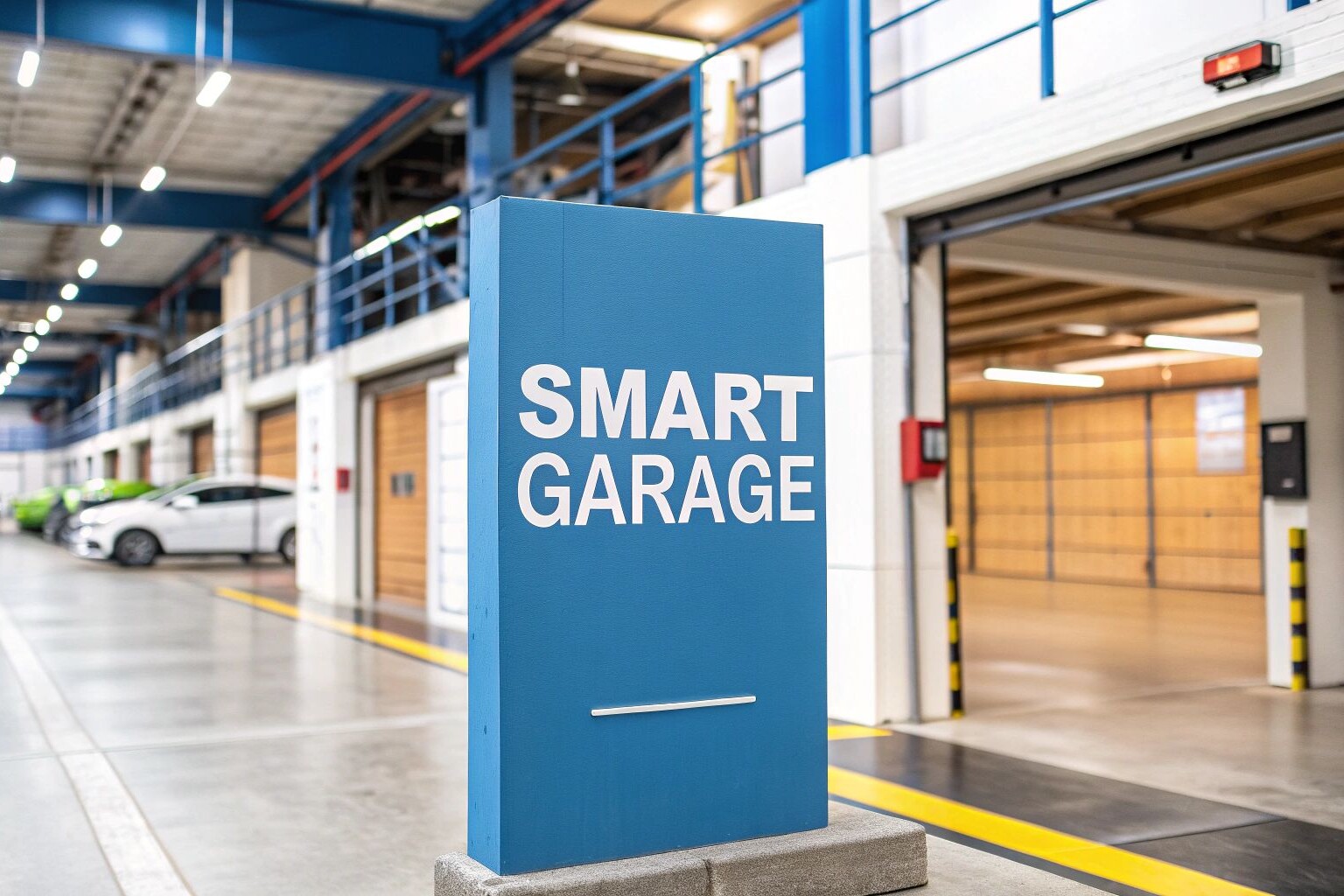 thumbnail 5 uai • Smart Designs for Garages Storage and Layouts A blue sign reading